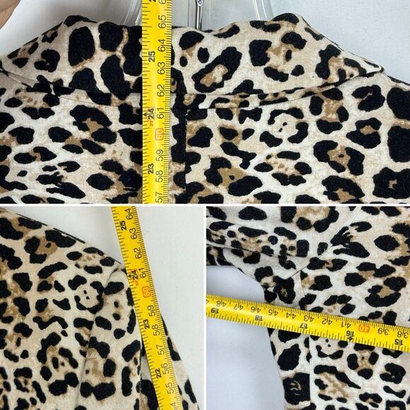 Zara Basics Jacket Size M Leopard Print Stretch Fitted Jersey Viscose - Picture 10 of 16